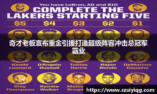 奇才老板宣布重金引援打造超级阵容冲击总冠军霸业